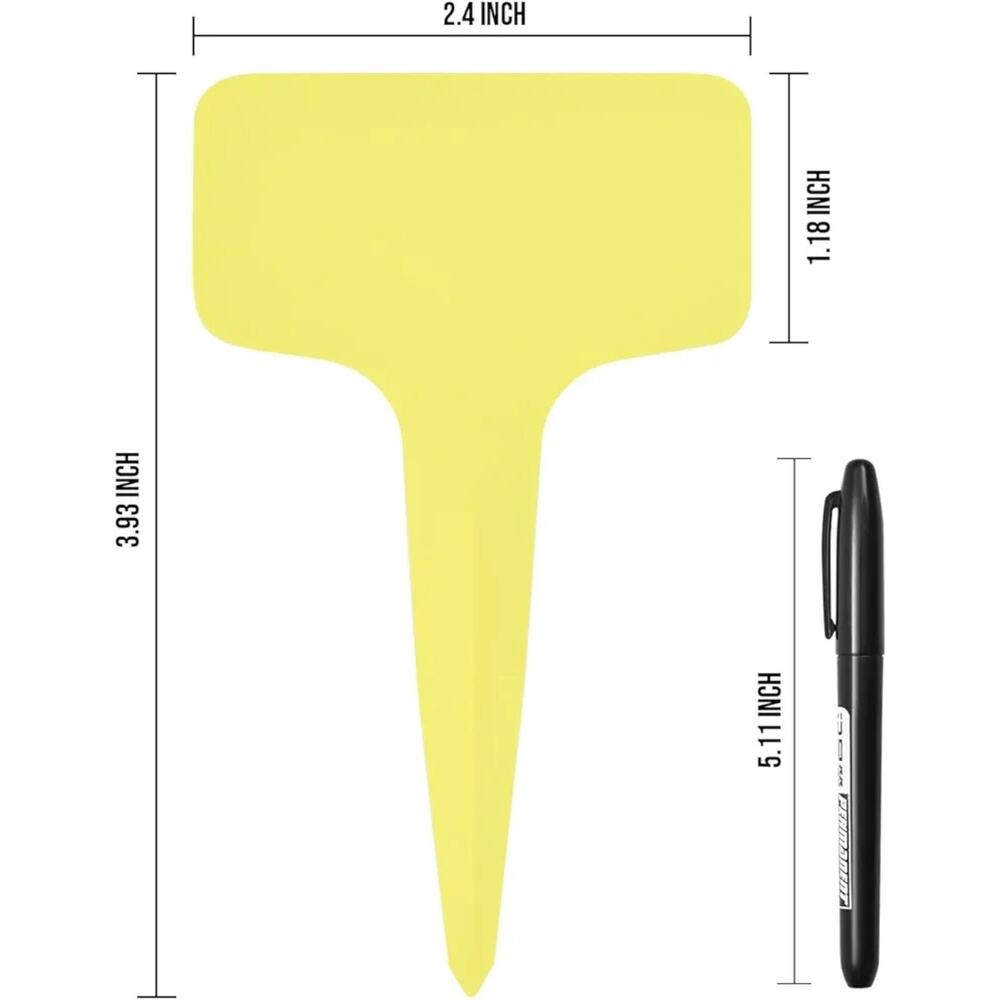 Plant Labels 200 Pcs Yuanling T-Type Plastic Garden Tags Waterproof Yellow b35 - Picture 2 of 8